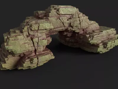 Cliff Rock with Multiple Textures 002 Low-poly 3D model