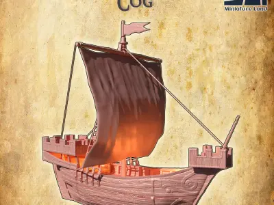 Medieval Cog Tabletop Terrain 28 MM 3D print model