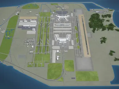 Seoul - Incheon International Airport - ICN Low-poly 3D model