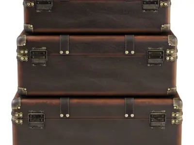 Vintage Suitcase Boxes 3D model