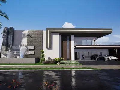 Modern house  Low-poly 3D model 2
