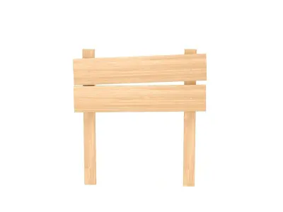 Wooden Signboard  3D model