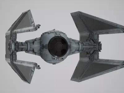 Tie Interceptor Low-poly 3D model