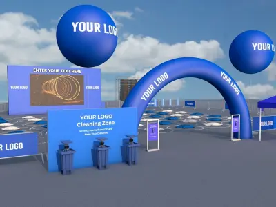 Outdoor Open Air Cinema Event with Social Distancing 3D model