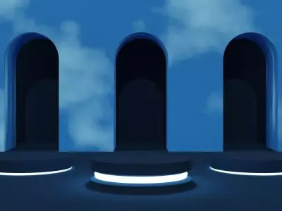 Minimal podium with arch 3D model