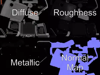 Futuristic Device Console model pack Low-poly 3D model