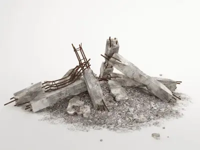 Construction waste 01 Low-poly 3D model