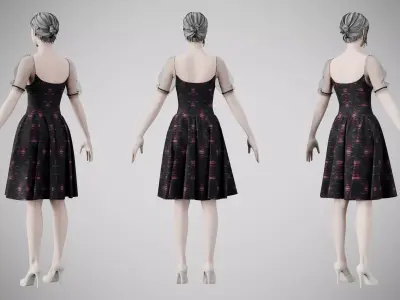 Dress 09 Light Burst Static Low-poly 3D model