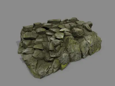 Old Rock Stair Low-poly 3D model