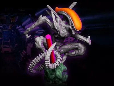 ALIEN XENOMORPH PEN HOLDER 3D print model