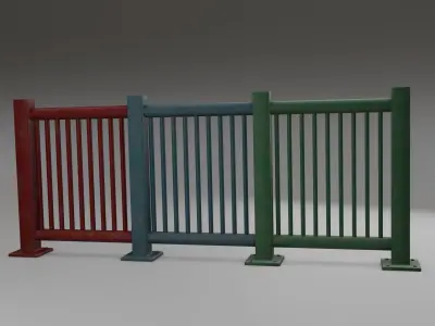 Harbor Railing Modular - Game ready Low-poly 3D model