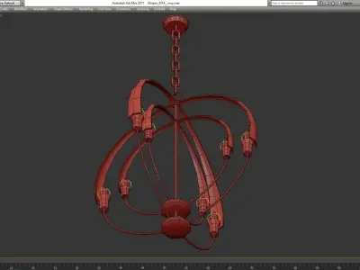 Double Cirque Chandelier low poly 3d model Low-poly 3D model