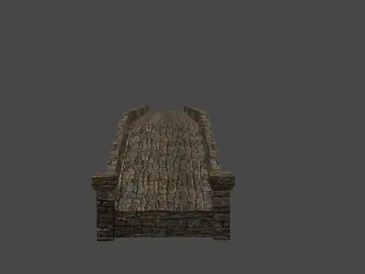 Old Stone Bridge Low-poly 3D model