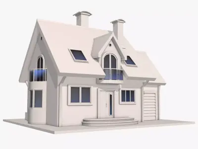House 3d model Low-poly 3D model
