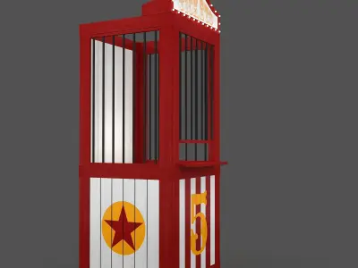 Ticket Booth Low-poly 3D model purchase