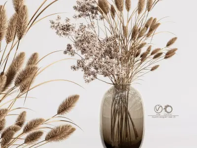 plants bouquet vase 25 3D model