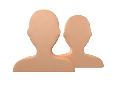 Two People Bust in Silhouette v1 005 Low-poly 3D model