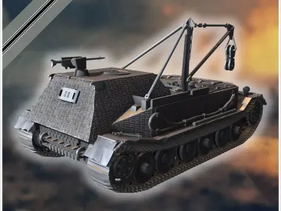 Bergepanzer Tiger P armored recovery vehicle - Germany Eastern W 3D print model