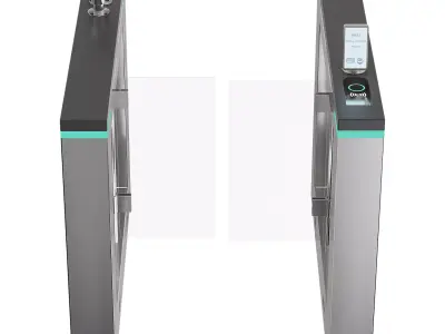 Biometric swing turnstile with facial recognition 3D model