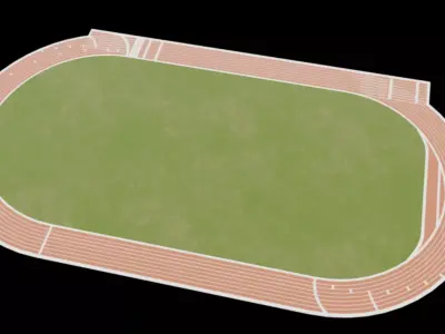Track Field Low-poly 3D model