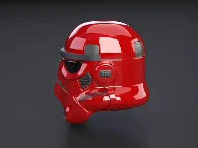 Stormtrooper Red Helmet Low-poly 3D model