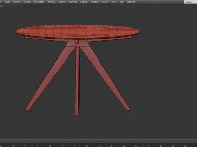 120cm Anders Round Glass-Top Dining Table Low-poly 3D model