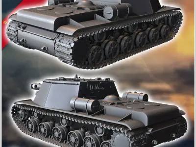 SU-203 mortar - Soviet army WW2 Second World East front Ostfront 3D print model