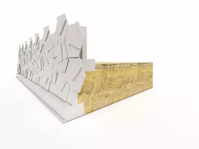 Wall Cross Section Insulation-Park wall detail-5 3D model
