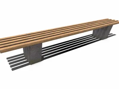 Outdoor Bench1 Low-poly PBR Free low-poly 3D model