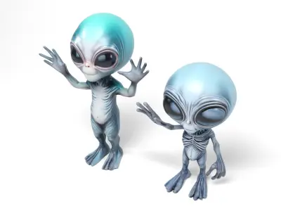 Small Aliens 2 Low-poly 3D model