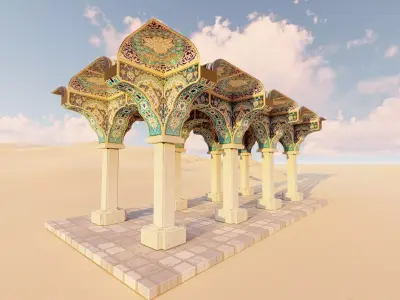 Mosque arches  Free low-poly 3D model