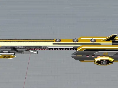 Destroyer Hardpoint Spaceship 3D model