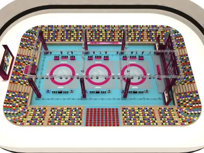 Huge Wrestling Arena 05 3D model