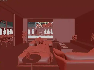 Open-plan Living Room 3D model