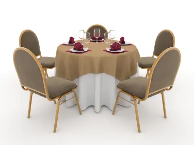 Collection Banquet Table and Chair 05 3D Model Pack