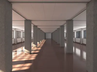 Empty Warehouse Office Space 3D model