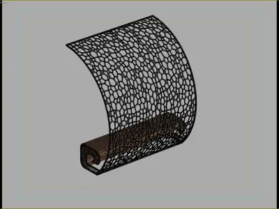 Modern Bench with Perforated Metal Shade 3D model