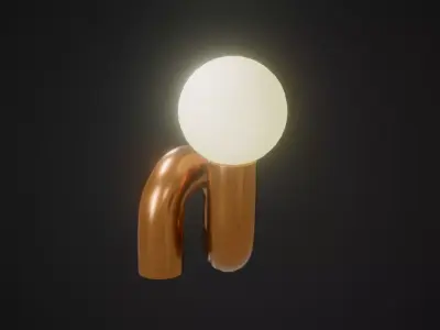 Twisted Ball Table Lamp Low-poly 3D model