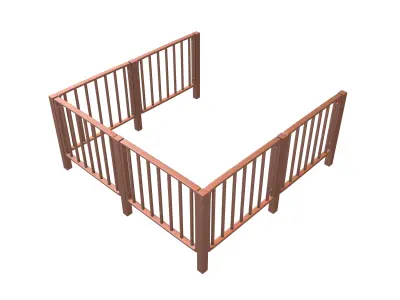 Iron Street Fence V4 003 Low-poly 3D model
