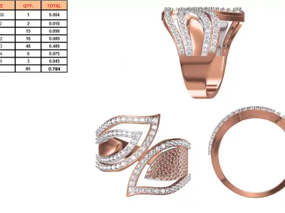Ladies-Elegant Stone Rings For Womens 158 3D print model