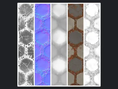 Stylized Floor Tiles Material 13 Texture