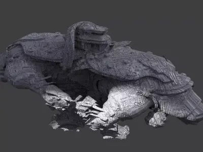 Prometheus Ship architecture  low Polly 3D model