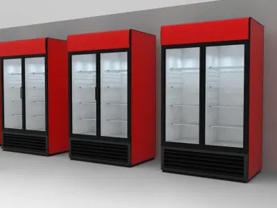 Double Door Cooler - Drinks Fridge Medium Size 3D model