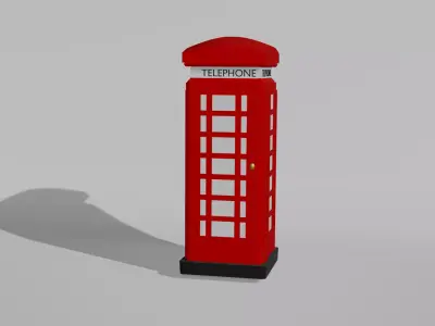 London telephone booth Low-poly 3D model purchase