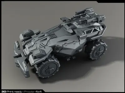 MX4-APC 3D Print futuristic armored vehicle 3D print model