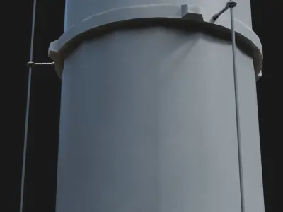 Modern factory chimney Low-poly 3D model