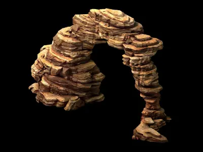 Battlestar - Desert Singular Boulders 01 3D model
