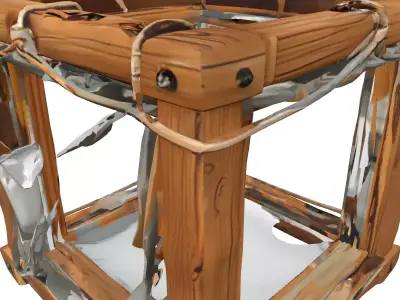 Rustic Wooden Frame Plastic Cover Low-poly 3D model