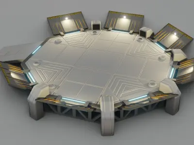 Sci-fi Landing Pad - Low poly - Game ready - PBR Low-poly 3D model