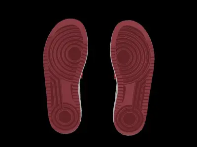 DINO 2 Air Jordan 1 BRICKS LOW Shoes PBR  Low-poly 3D model